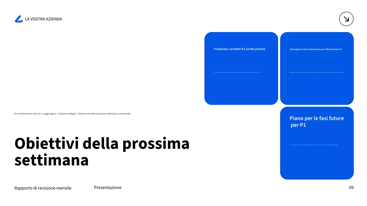 relazione aziendale moderna blu