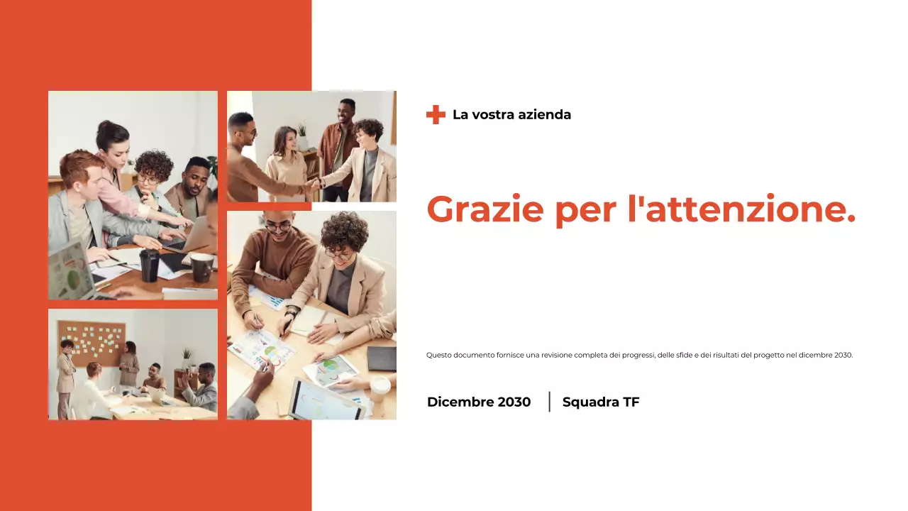 Presentazione del Rapporto di revisione mensile bianco e arancione