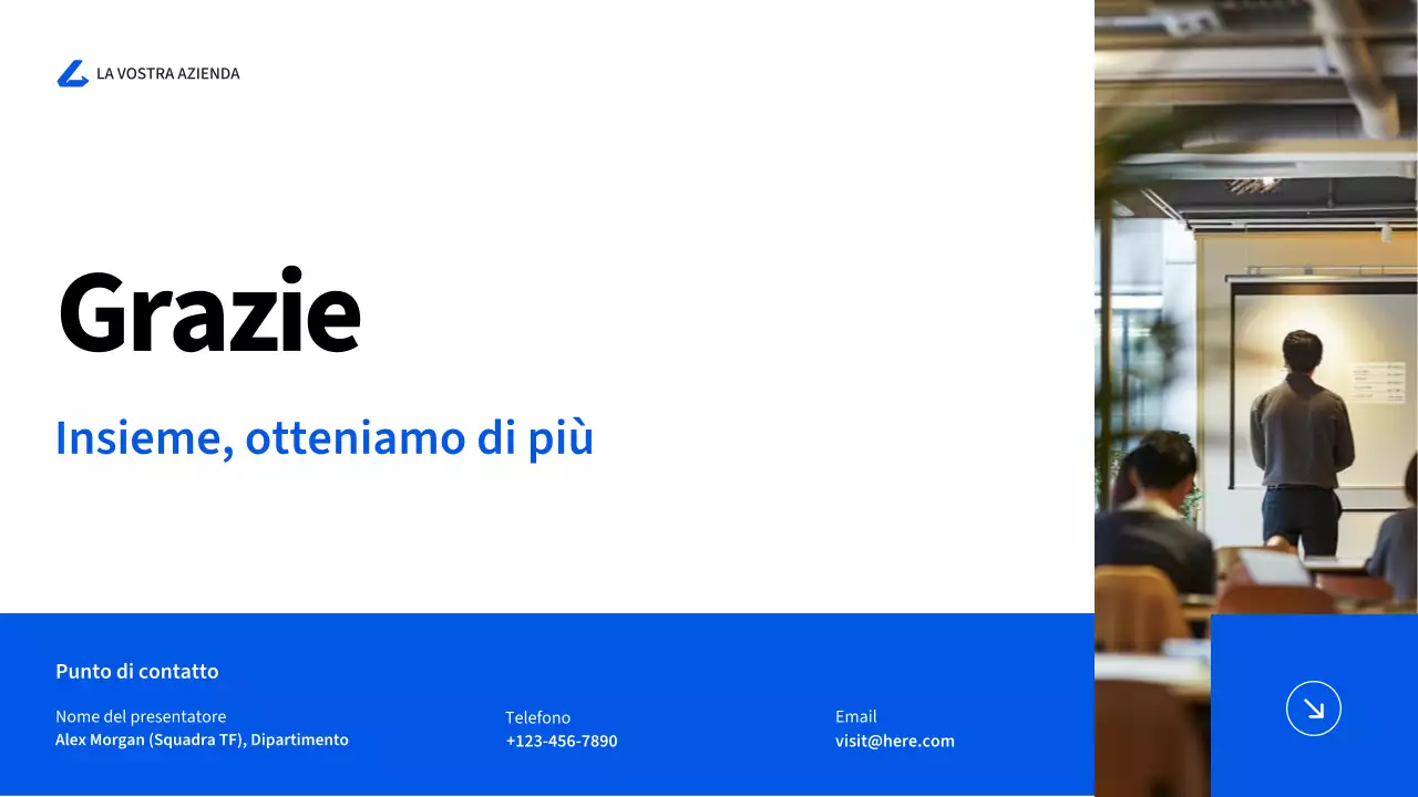 relazione aziendale moderna blu