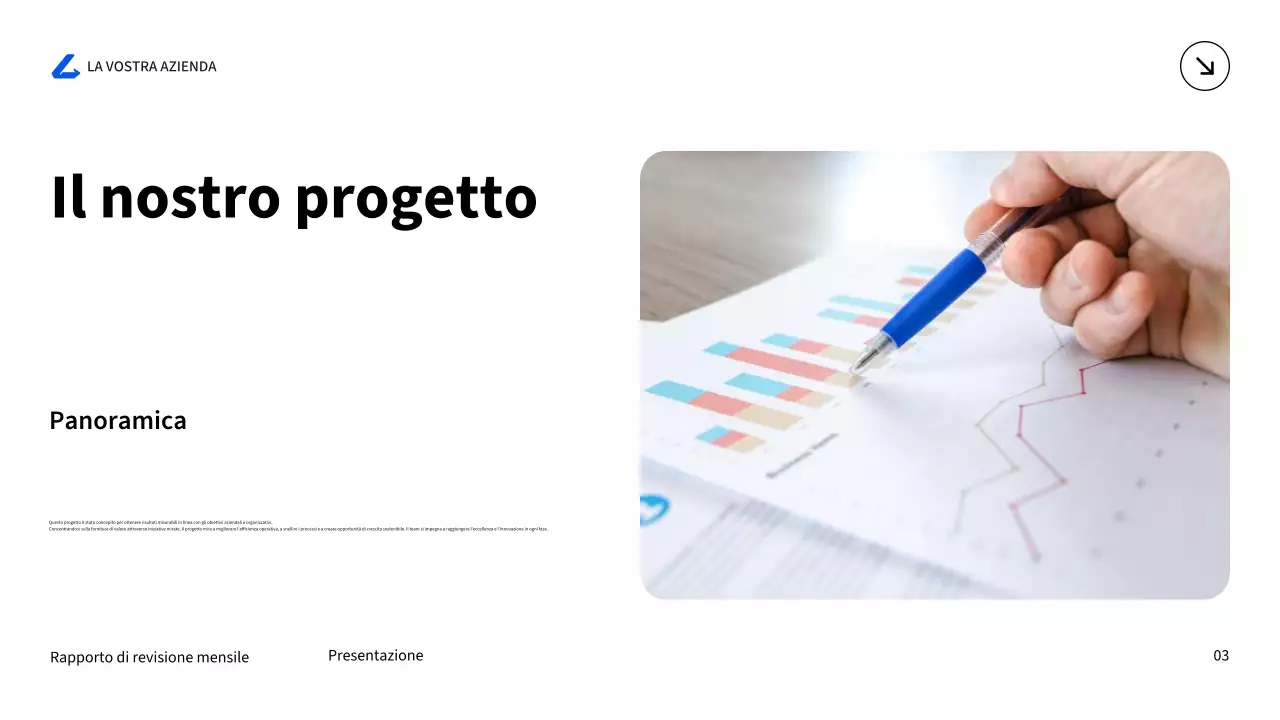 relazione aziendale moderna blu