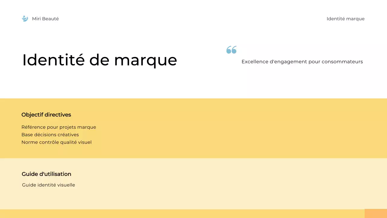 ligne directrice de la marque jaune moderne