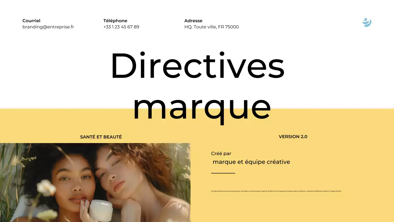 ligne directrice de la marque jaune moderne