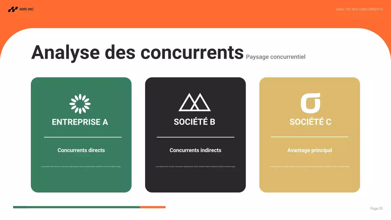 plan d'affaires orange modern