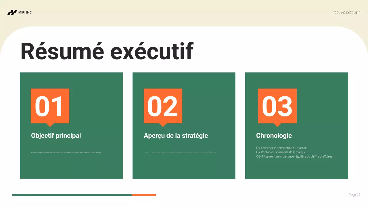 plan d'affaires orange modern