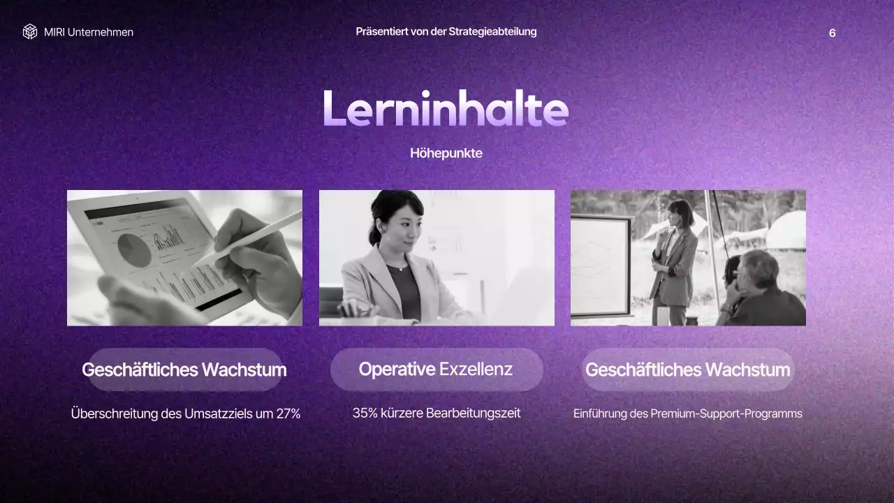 lila moderner Geschäftsbericht