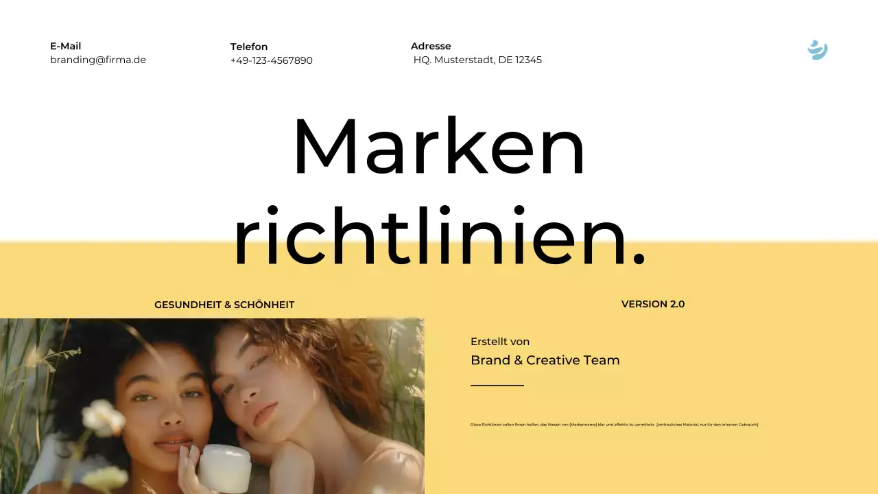gelber moderner Markenleitfaden