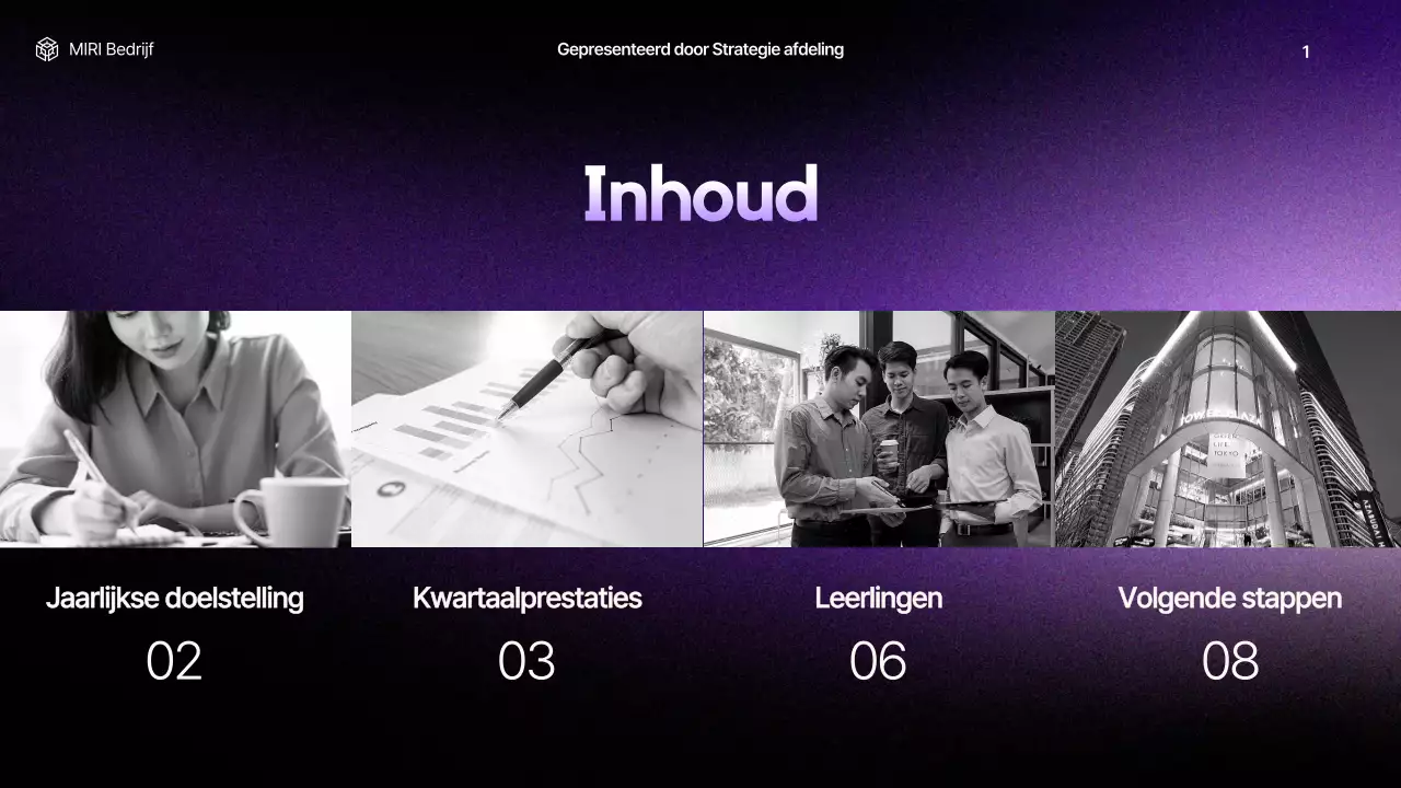 paars modern bedrijfsrapport