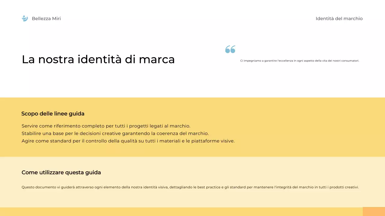 linea guida del marchio giallo moderno