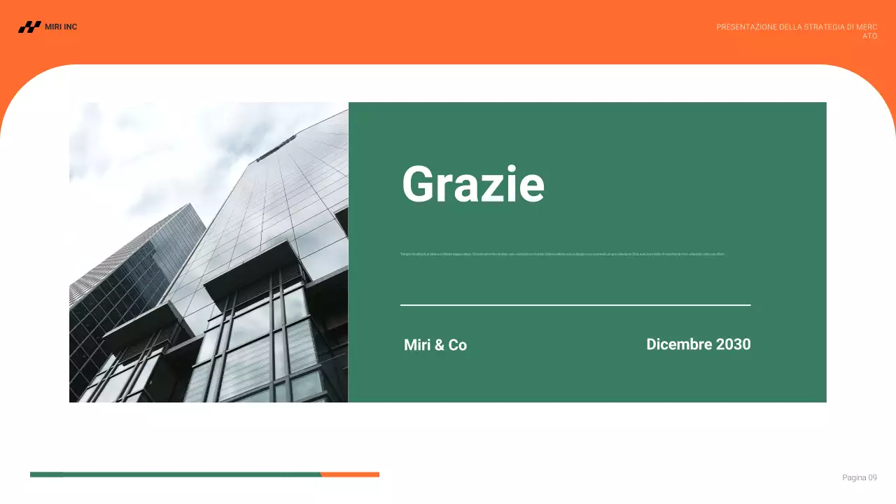 piano aziendale moderno arancione