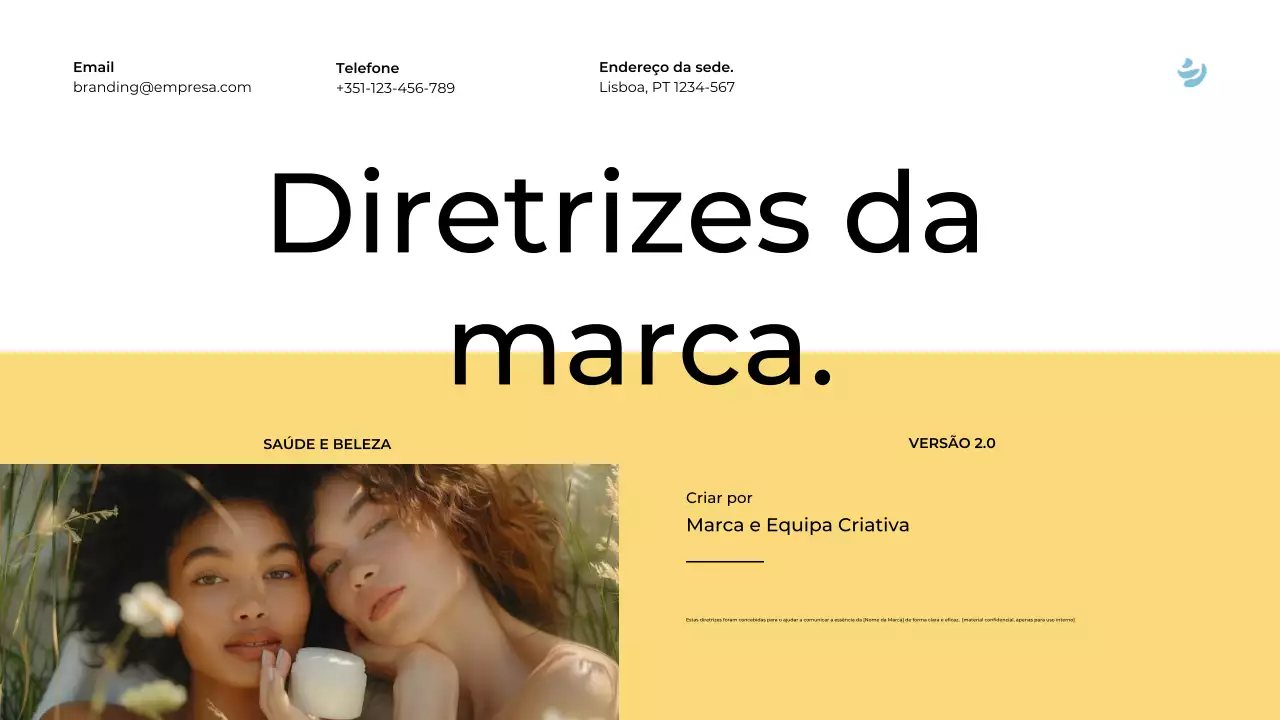 linha diretriz da marca moderna amarela