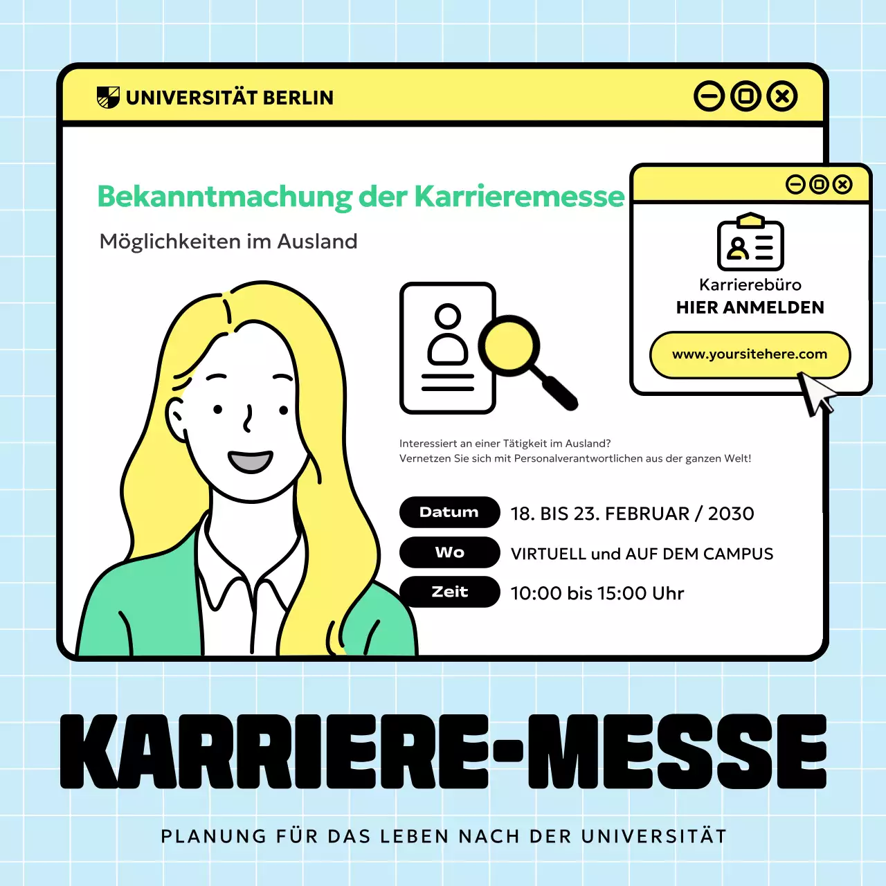 gelbe moderne Karriereanzeige