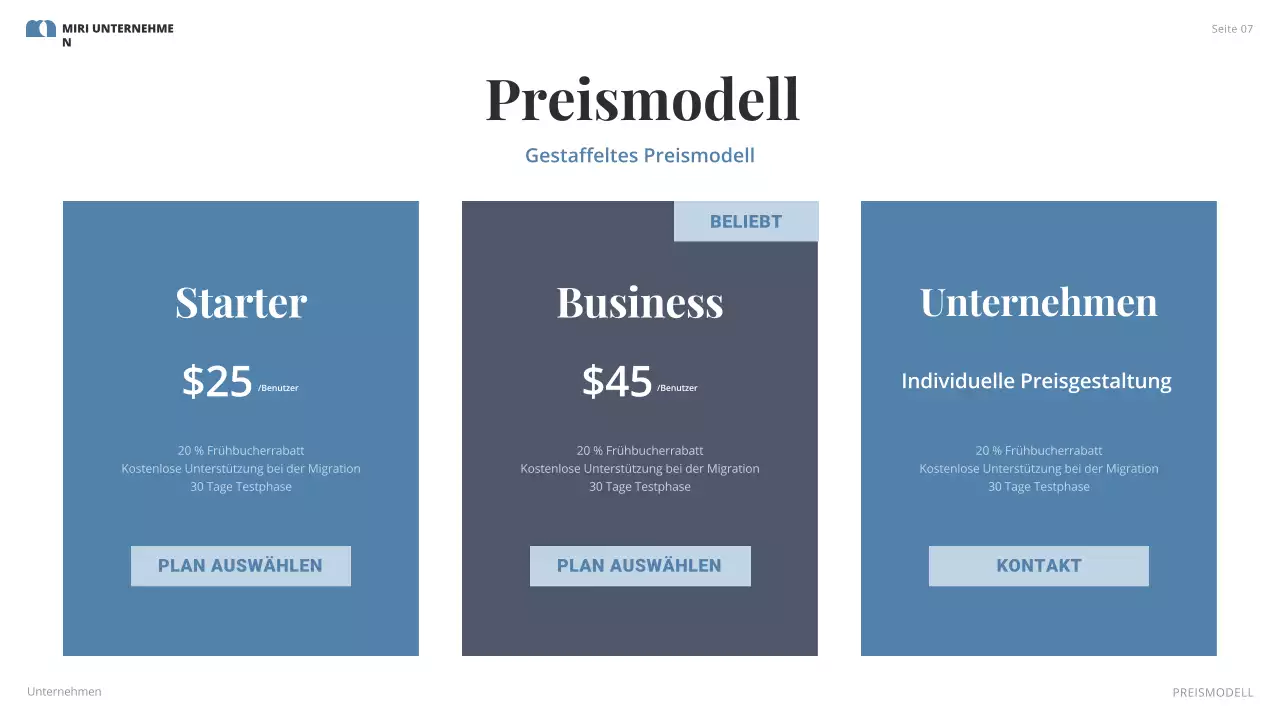 grauer moderner Businessplan