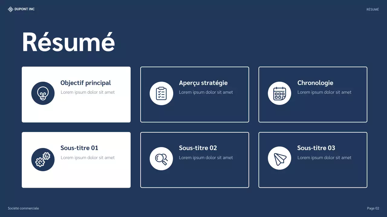 présentation de la stratégie moderne bleue