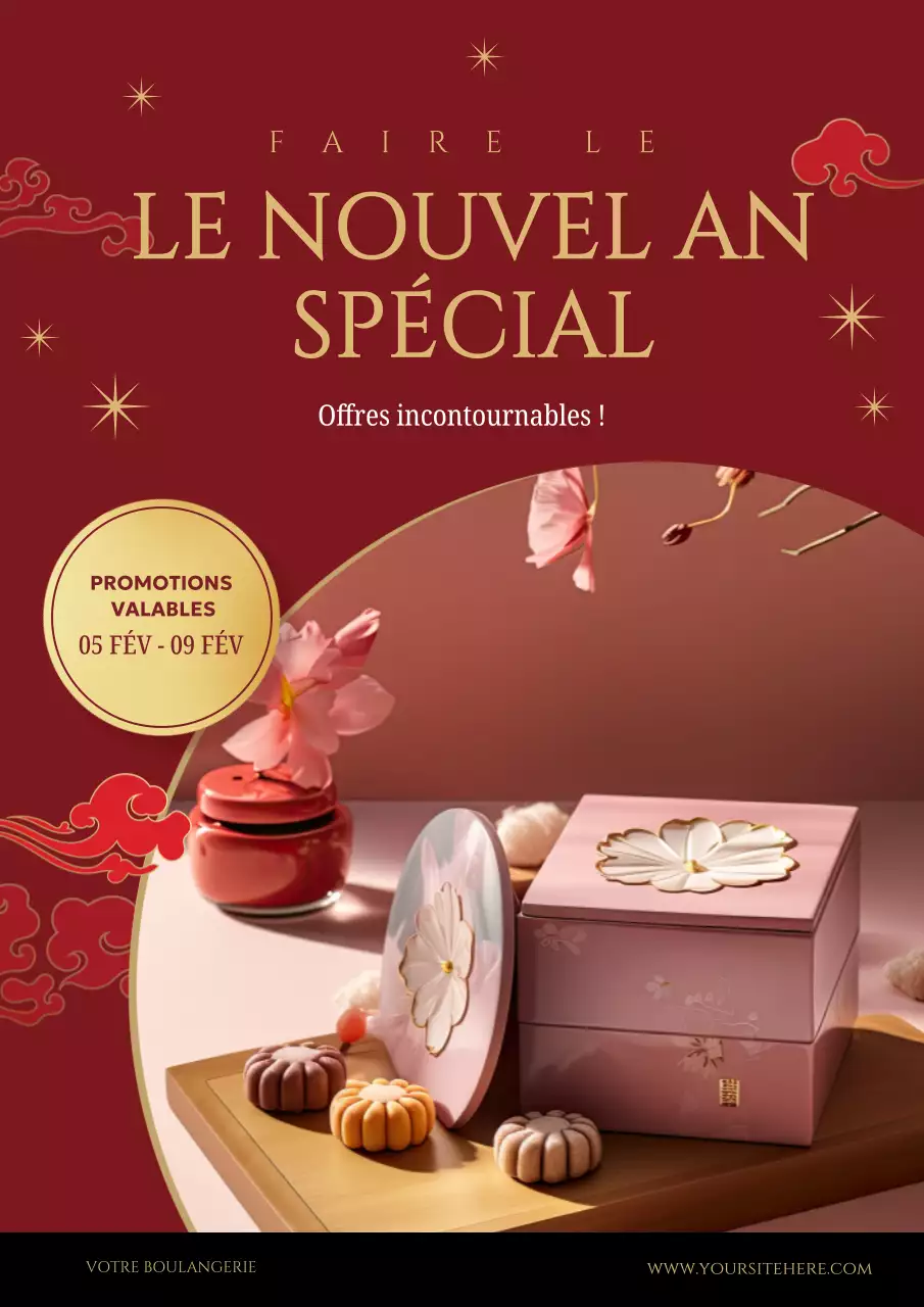 promotion de la boulangerie élégante rouge