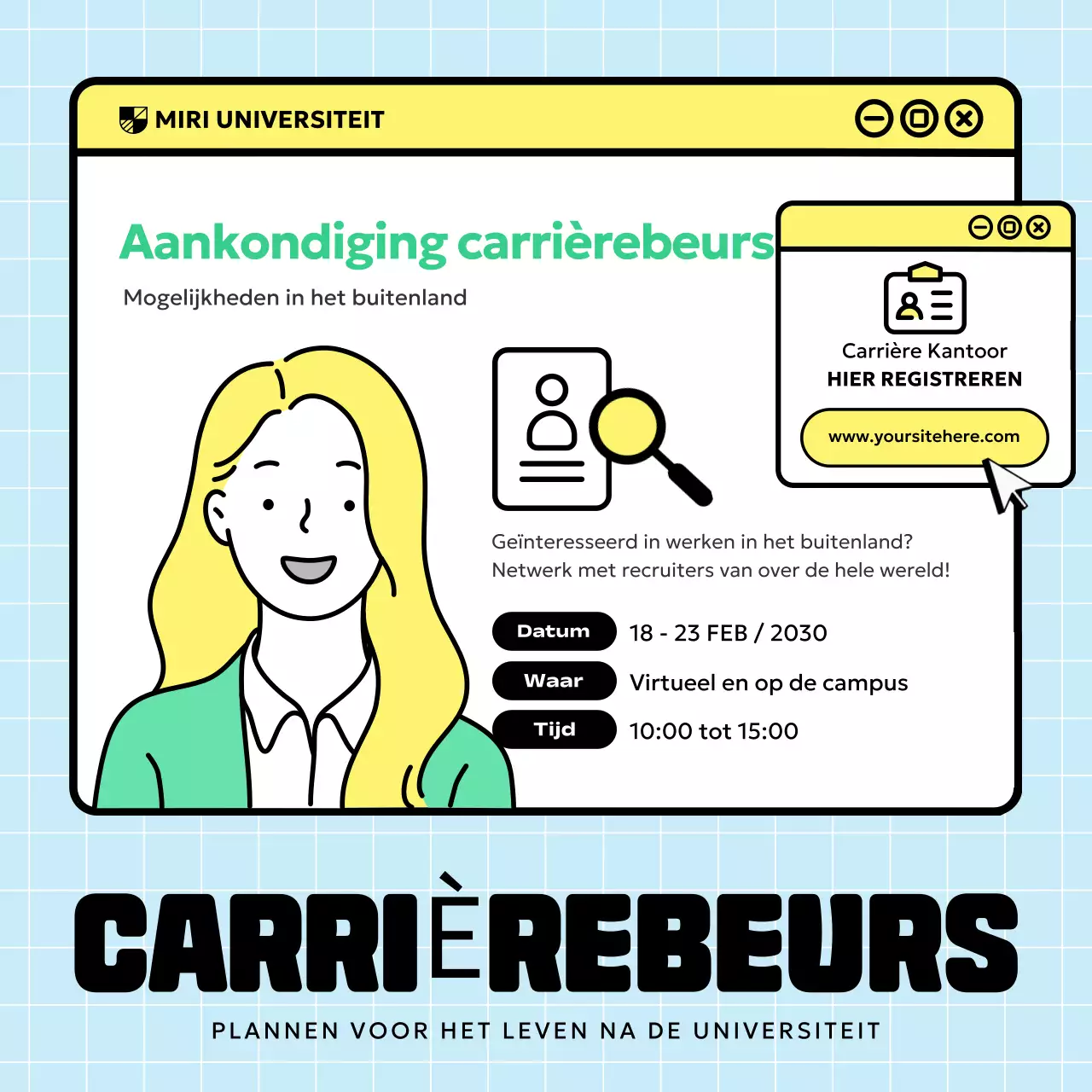 gele moderne carrière aankondiging