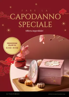 promozione panificio rosso elegante