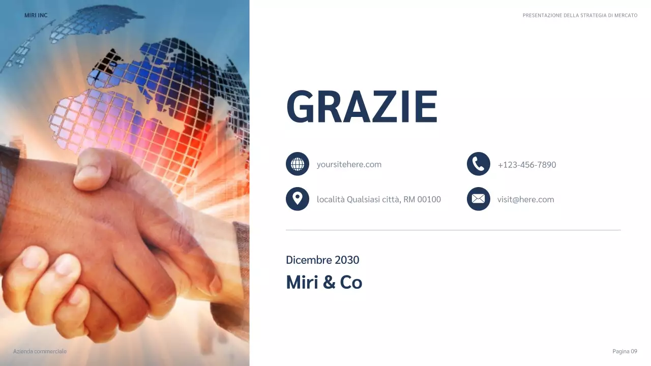 presentazione della strategia moderna blu