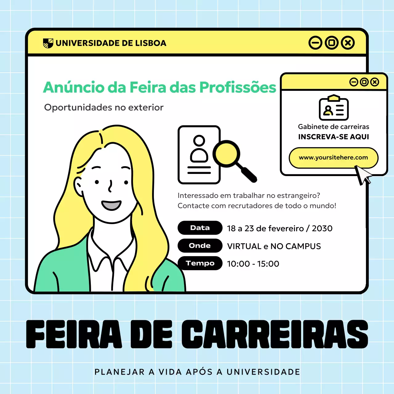 anúncio de carreira moderno amarelo