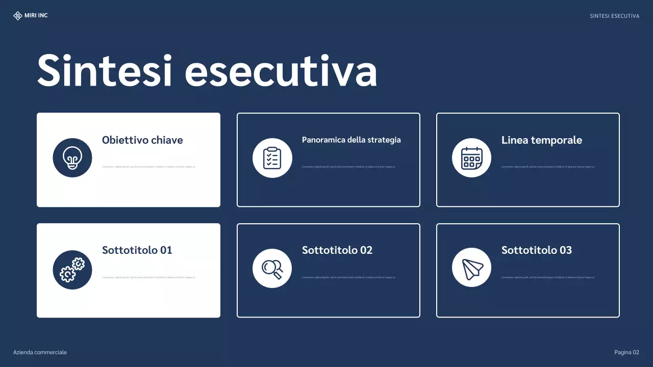 presentazione della strategia moderna blu