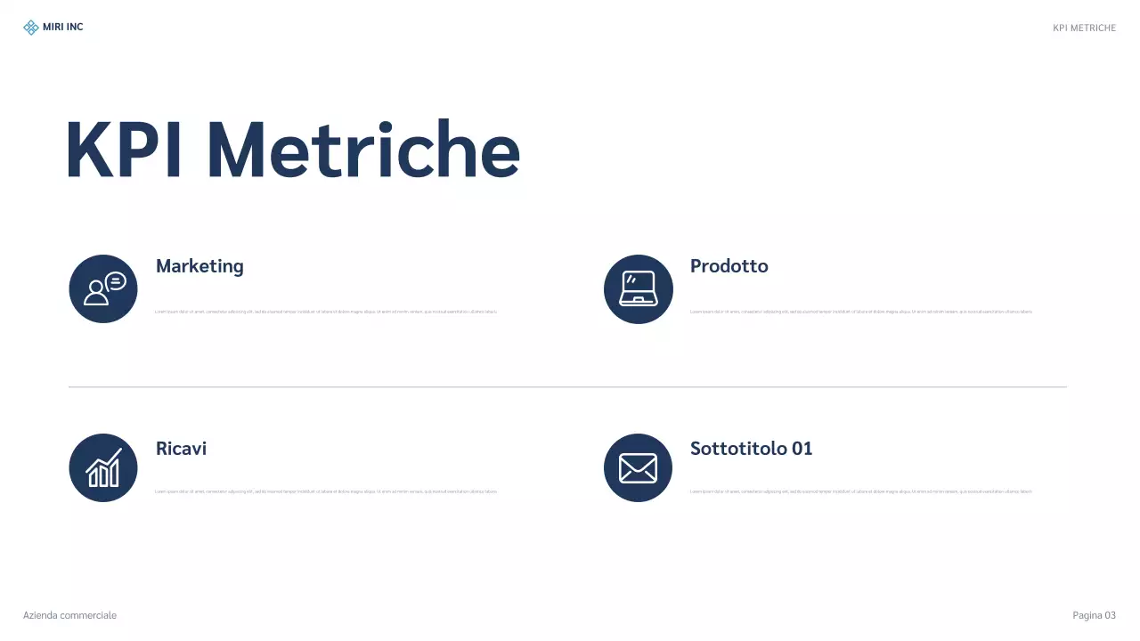 presentazione della strategia moderna blu