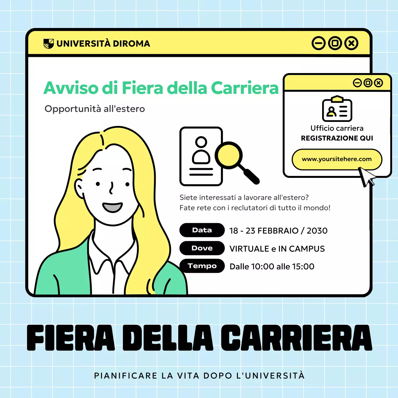 annuncio di carriera giallo moderno