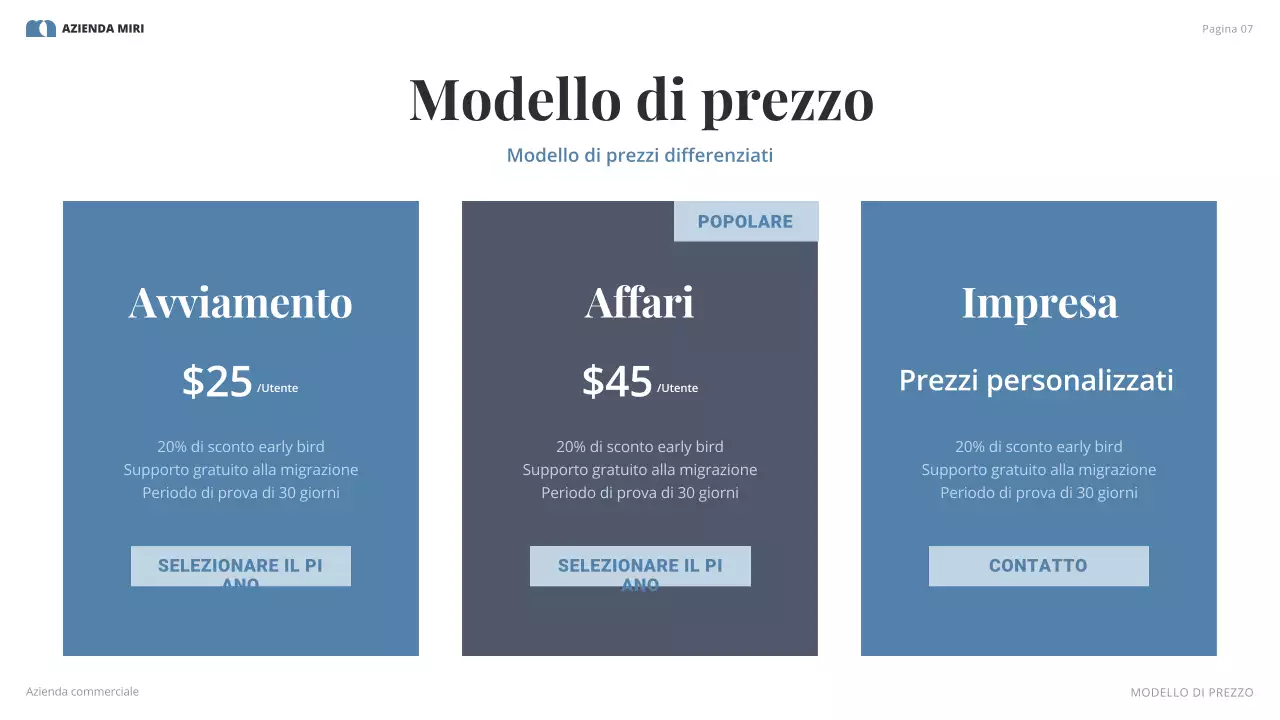 business plan grigio moderno