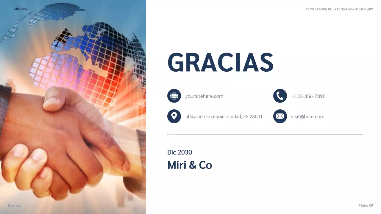 presentación de la estrategia blue modern