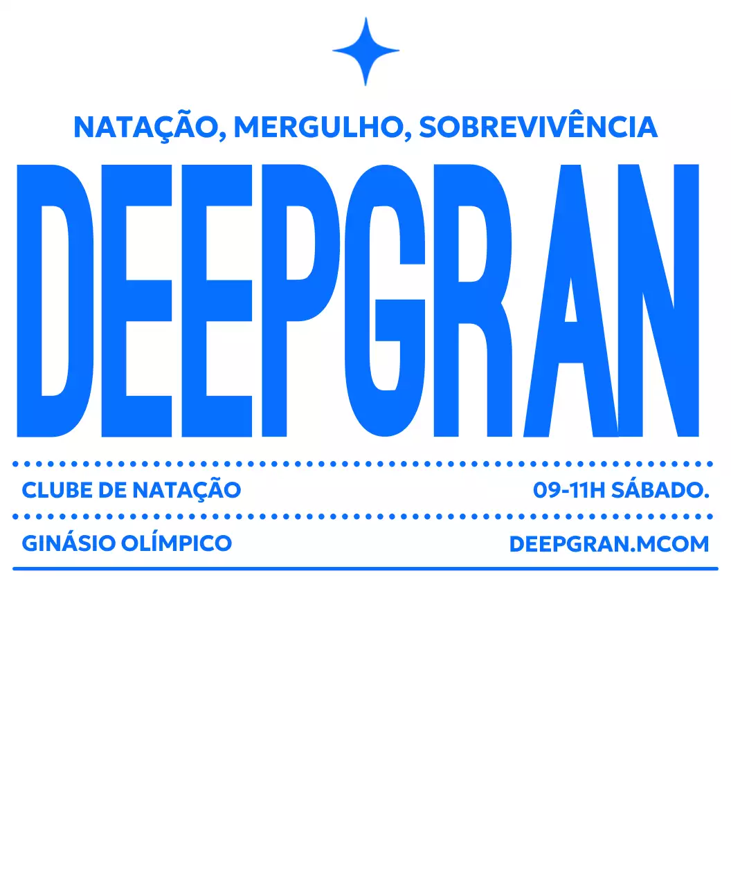 Promoção simples de recrutamento de natação em azul