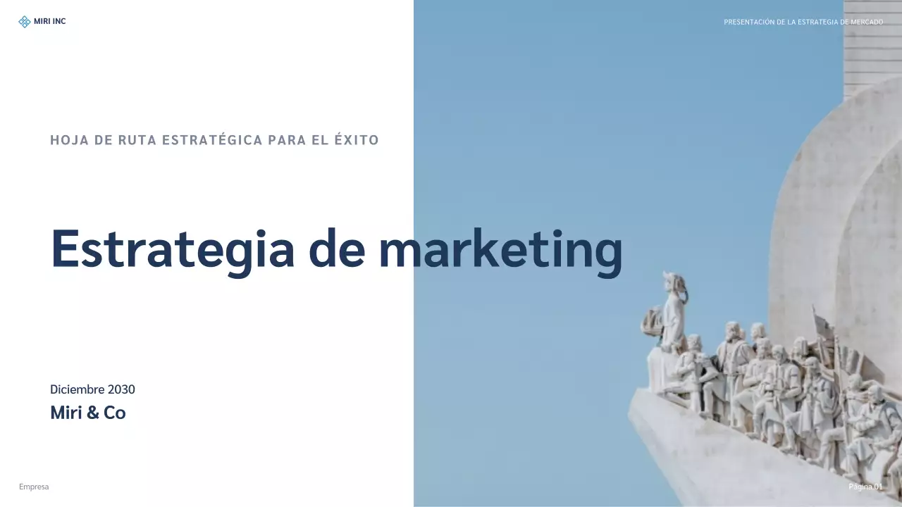 presentación de la estrategia blue modern