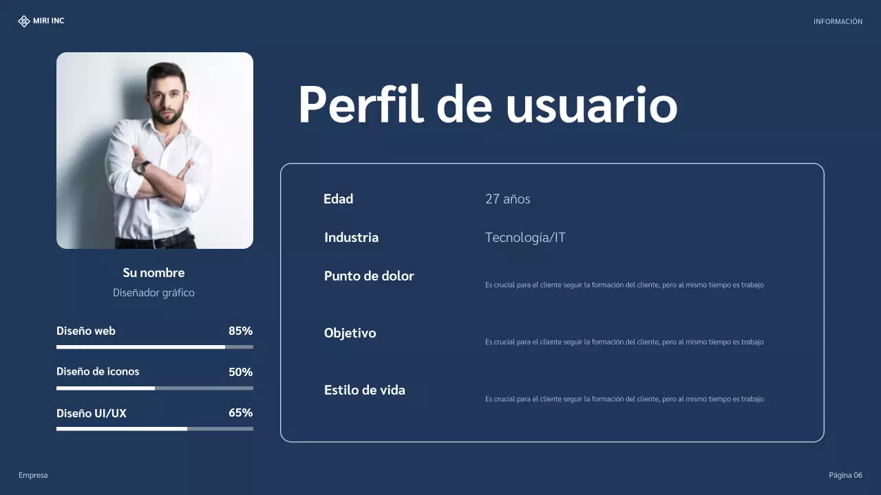 presentación de la estrategia blue modern