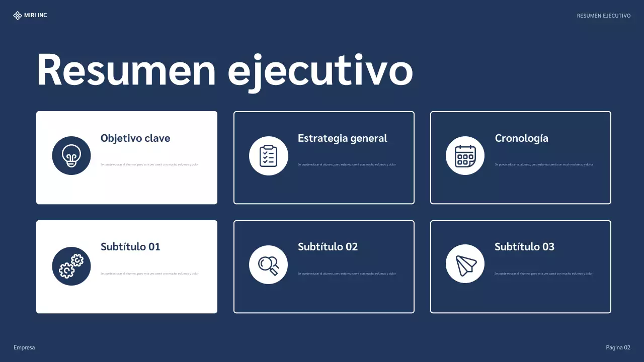 presentación de la estrategia blue modern