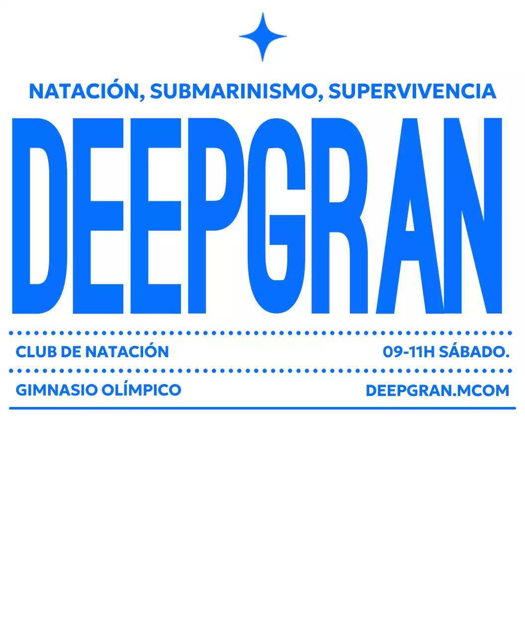 Promoción de contratación de natación simple en azul