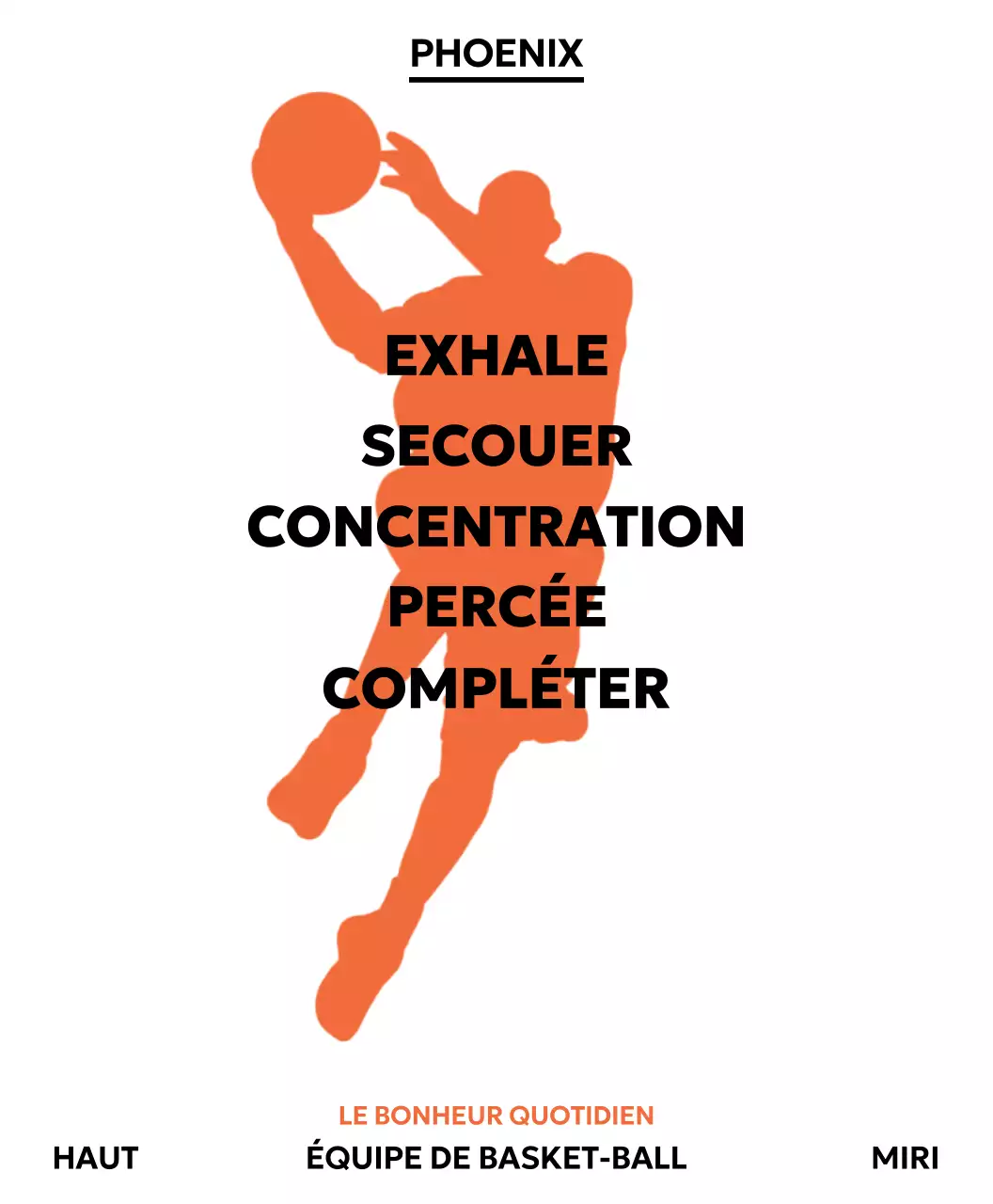 Promouvoir des séances d'entraînement minimalistes avec une silhouette de joueur de basket-ball