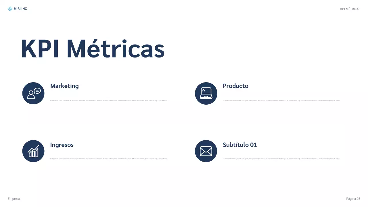 presentación de la estrategia blue modern