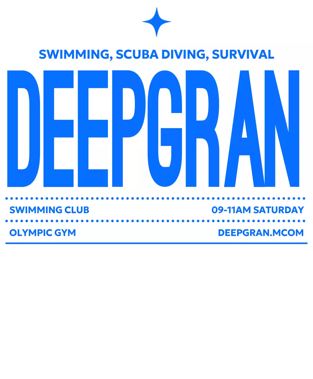 Promosi rekrutmen renang sederhana dengan warna biru