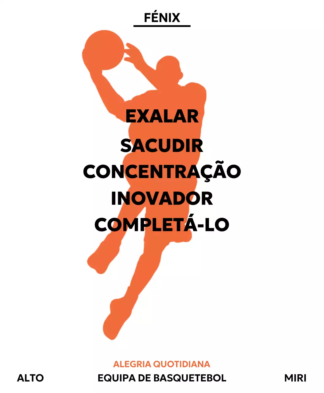 Promover treinos minimalistas com a silhueta de um jogador de basquetebol