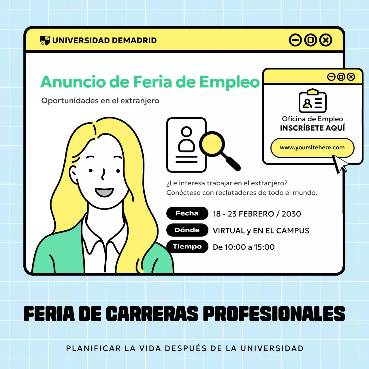 amarillo moderno anuncio de carrera