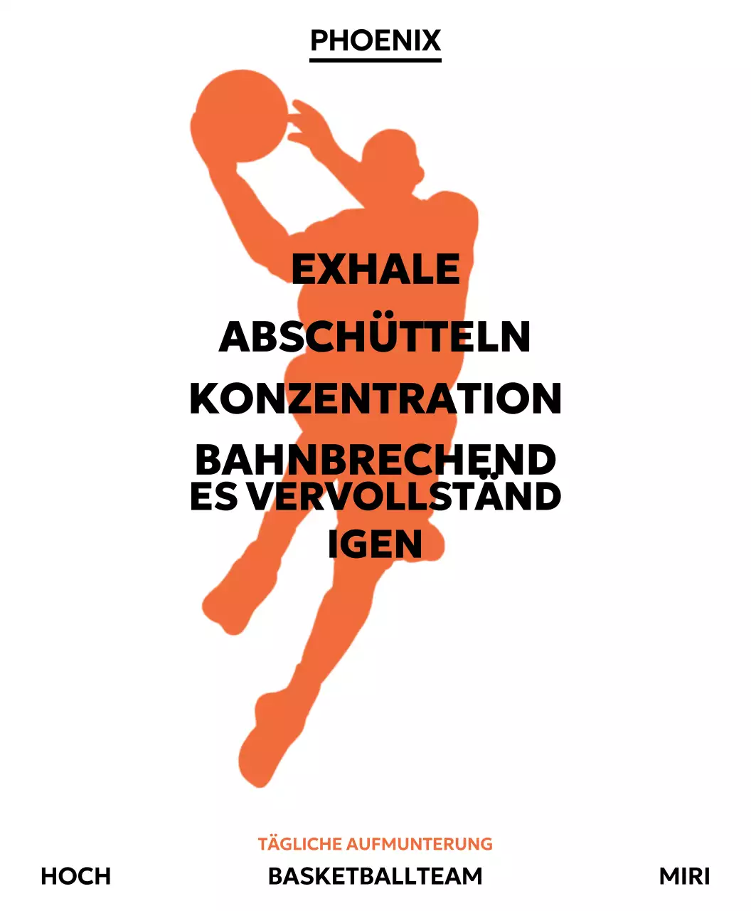 Fördern Sie minimalistisches Training mit der Silhouette eines Basketballspielers