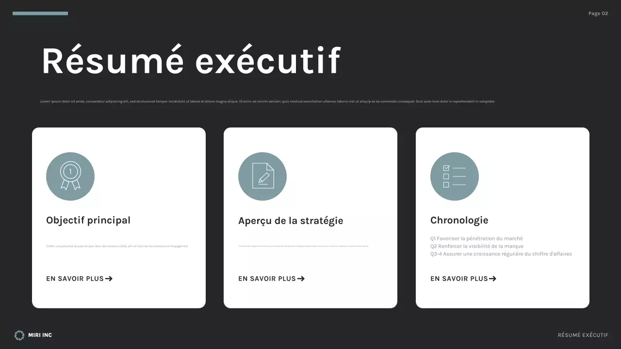 plan d'affaires moderne noir