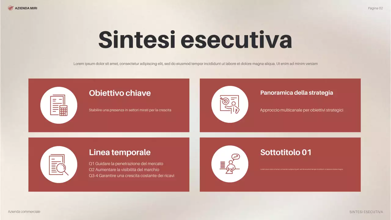 piano aziendale moderno arancione