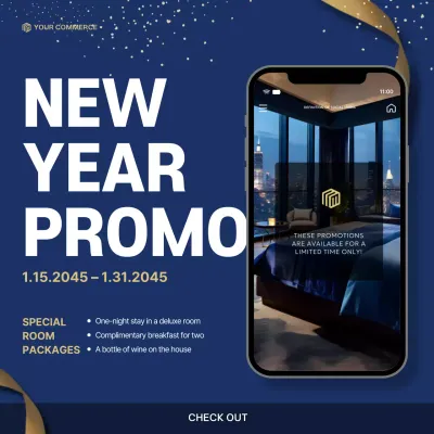 Blue Modern New Year Promotion Social Media Post