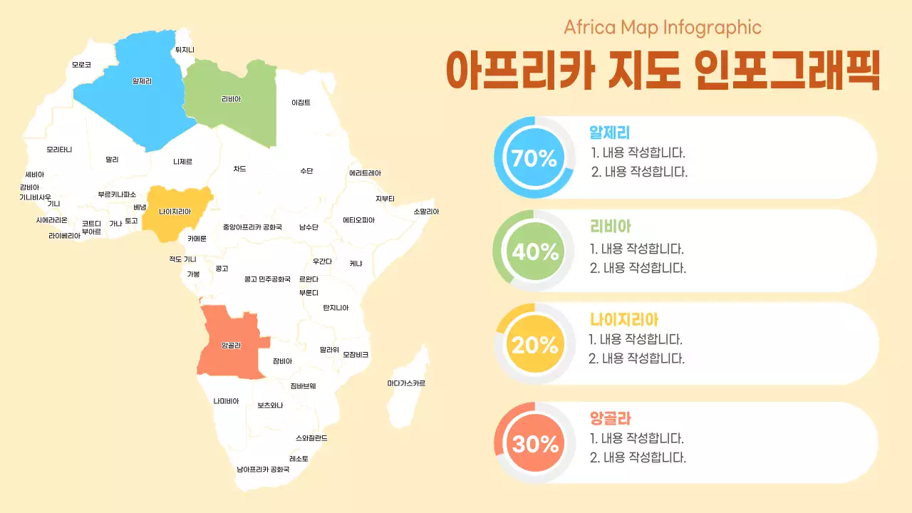 베이지색의 깔끔한 아프리카 국가 지도 분석