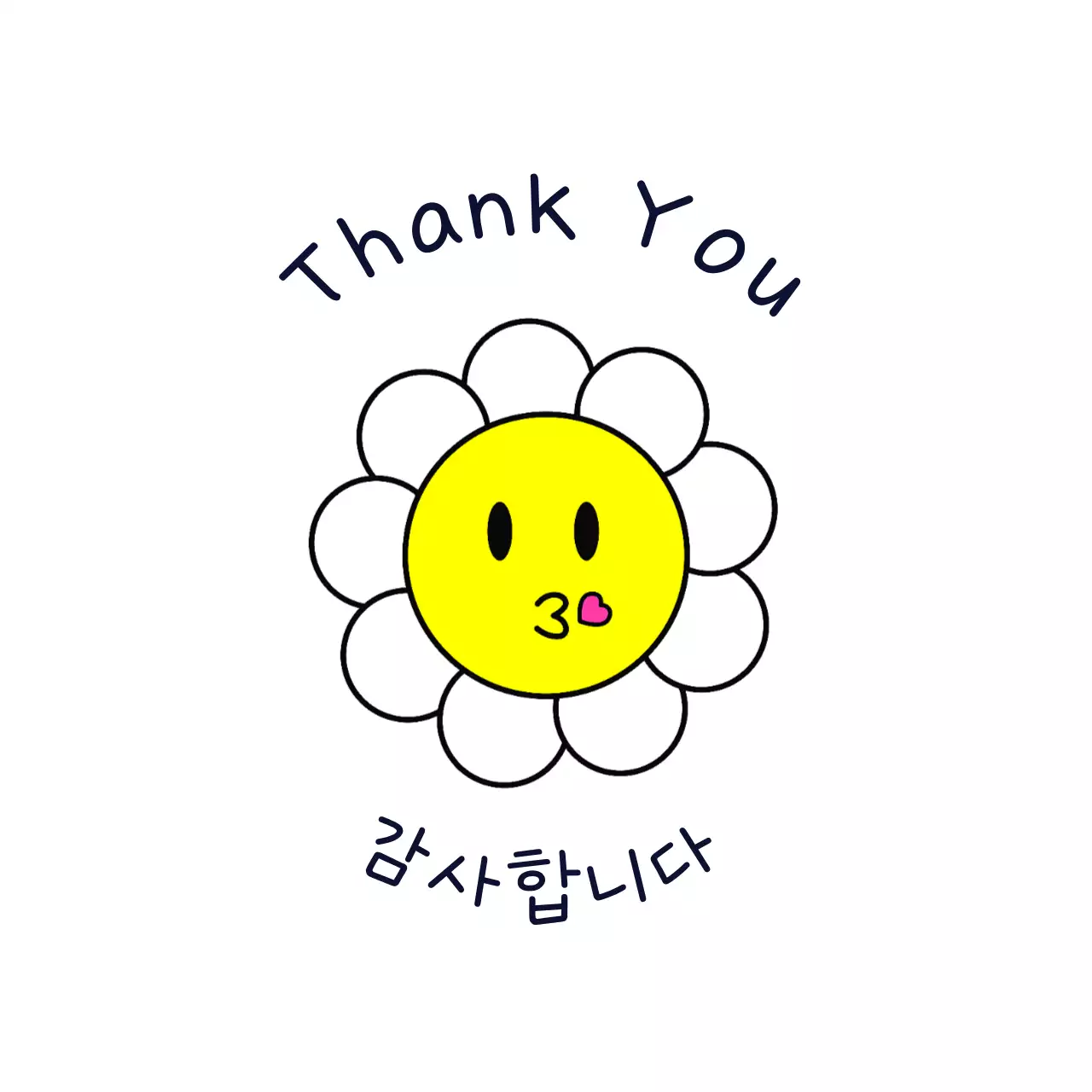 노랑 아기자기한 감사 인사