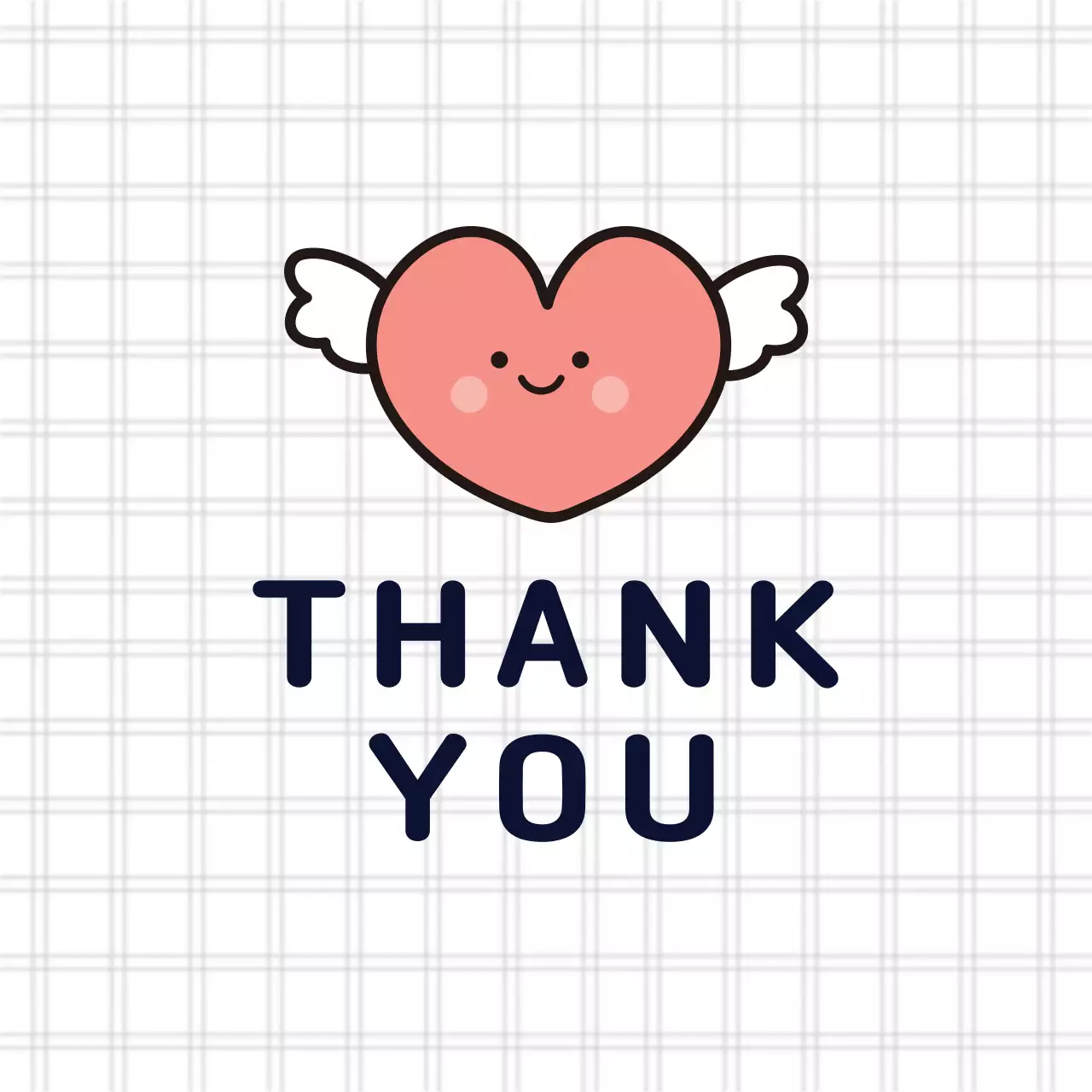 흰색 아기자기한 감사 인사