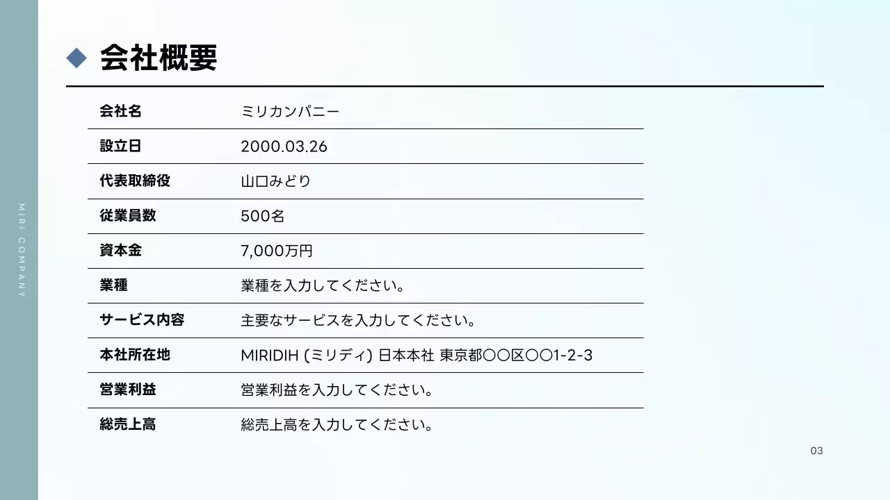 青 シンプル 会社案内 会社案内 プレゼンテーション