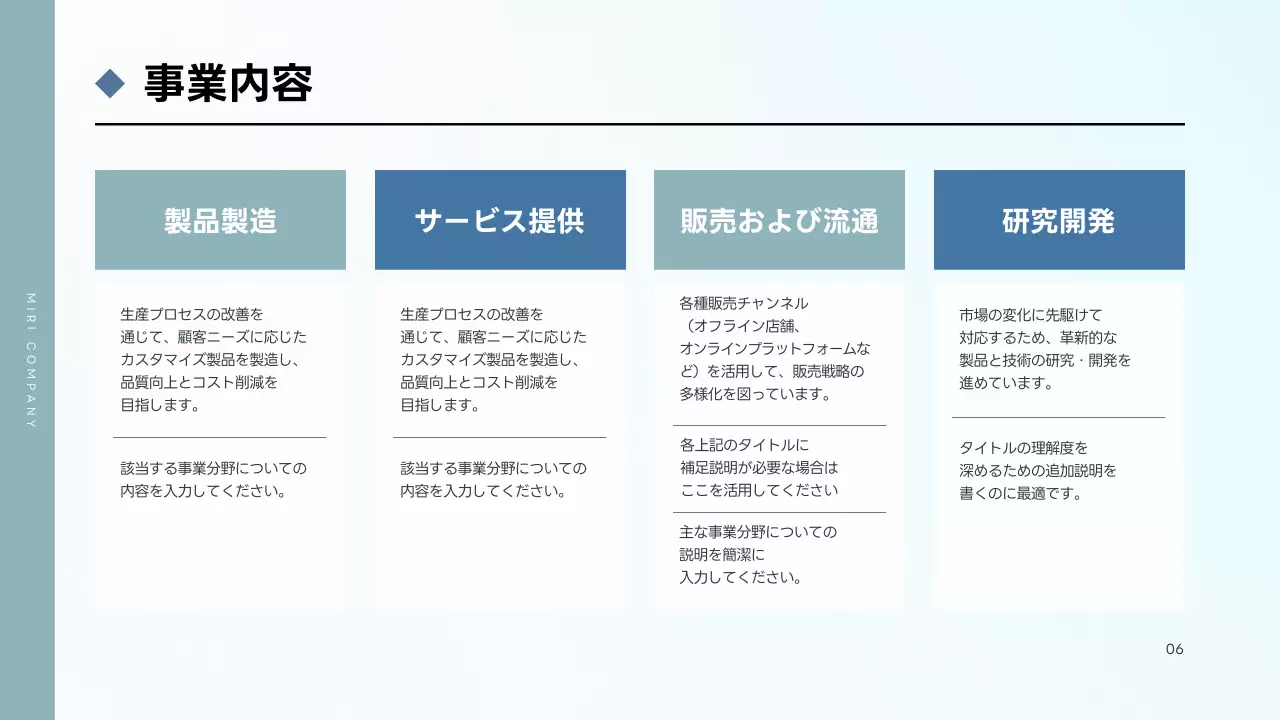 青 シンプル 会社案内 会社案内 プレゼンテーション