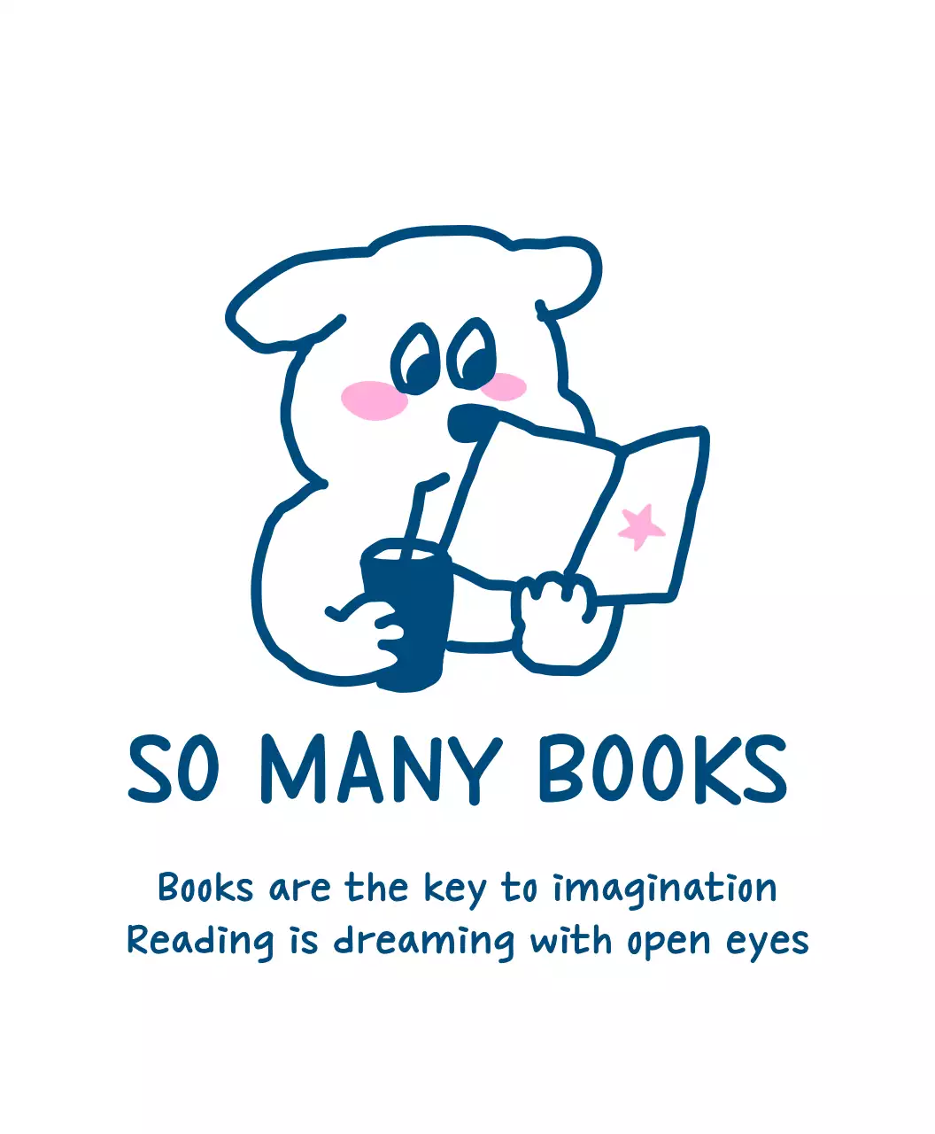 아기자기한 독서 일러스트