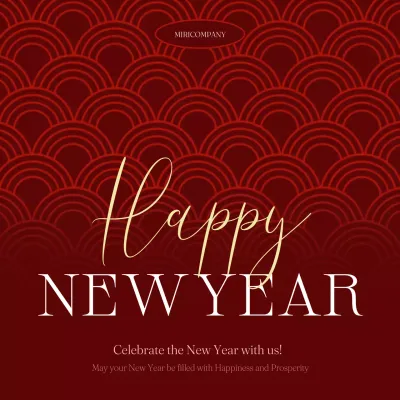 Red Traditional New Year Invitation Social Media Post