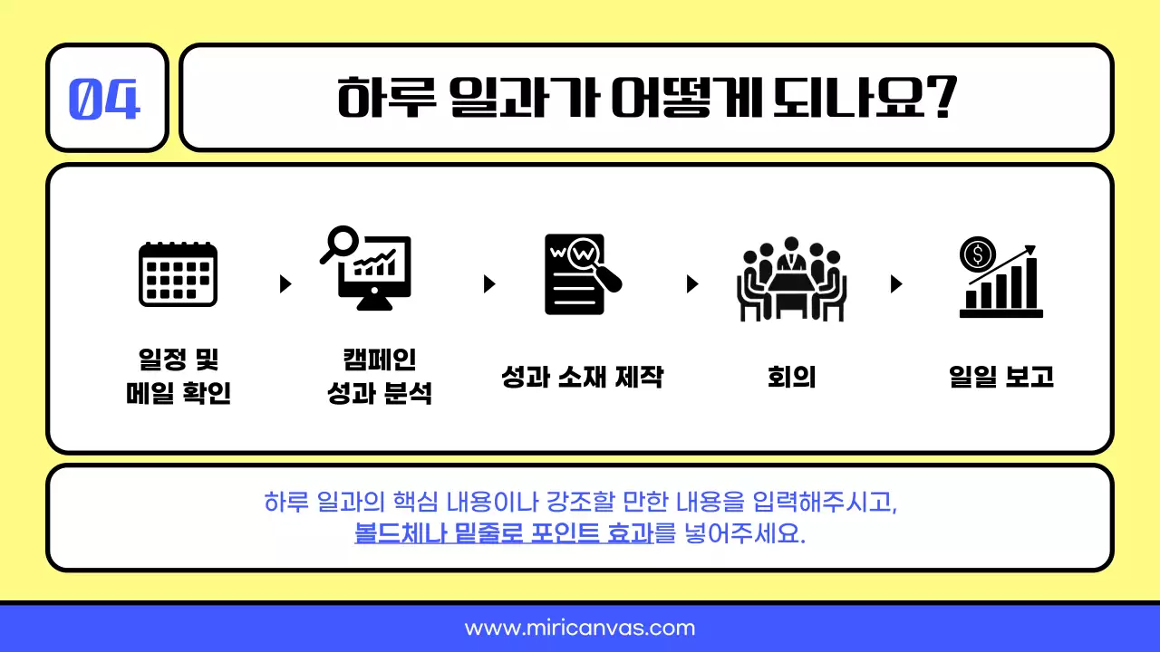노랑과 파랑의 정갈한 마케터 진로 교육자료