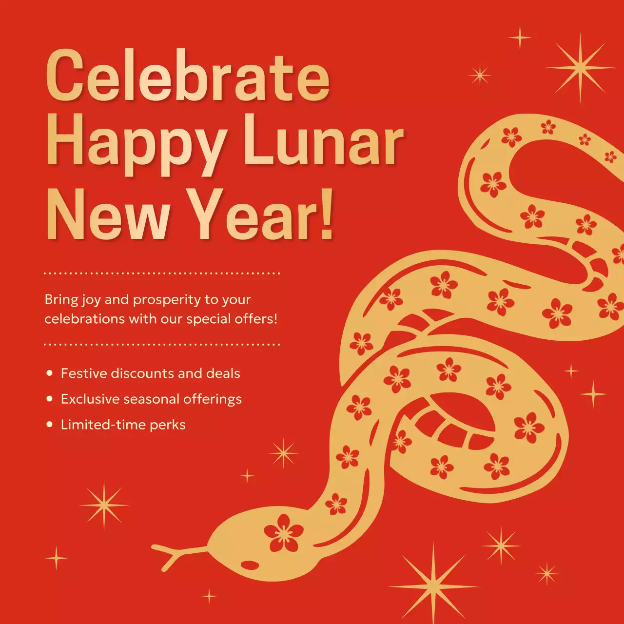 Red Traditional Lunar New Year Promotion Social Media Post